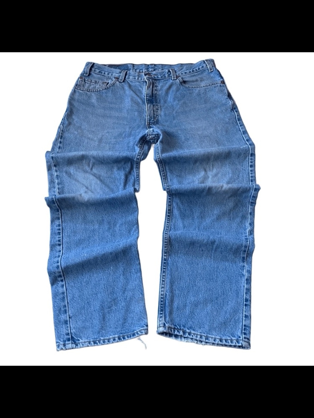 Vtg Levis 505 Jeans Mens 36x30 Blue Regular Fit Straight Leg Distressed Denim